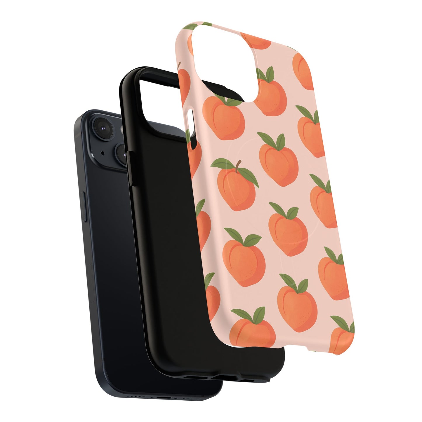 Peach Pattern Fruit Case for iPhone | MagSafe Compatible
