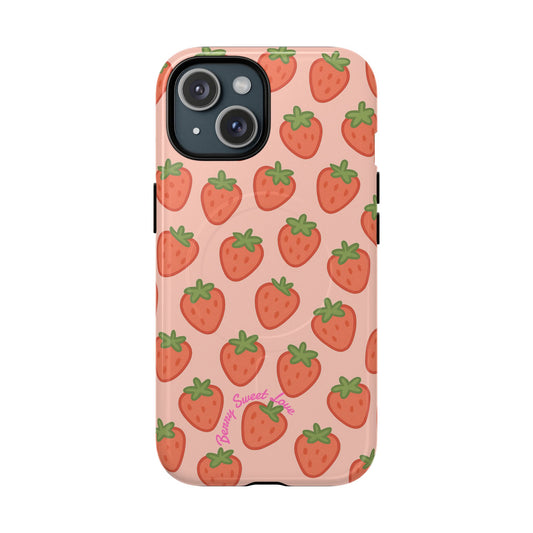 Strawberry Pattern Magnetic Phone Case | Berry Sweet Love