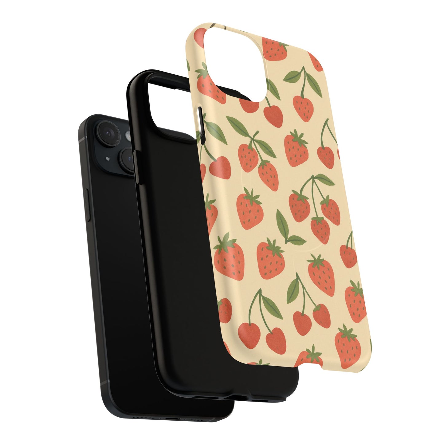 Strawberry Cherry Fruit Pattern iPhone Case | MagSafe Compatible