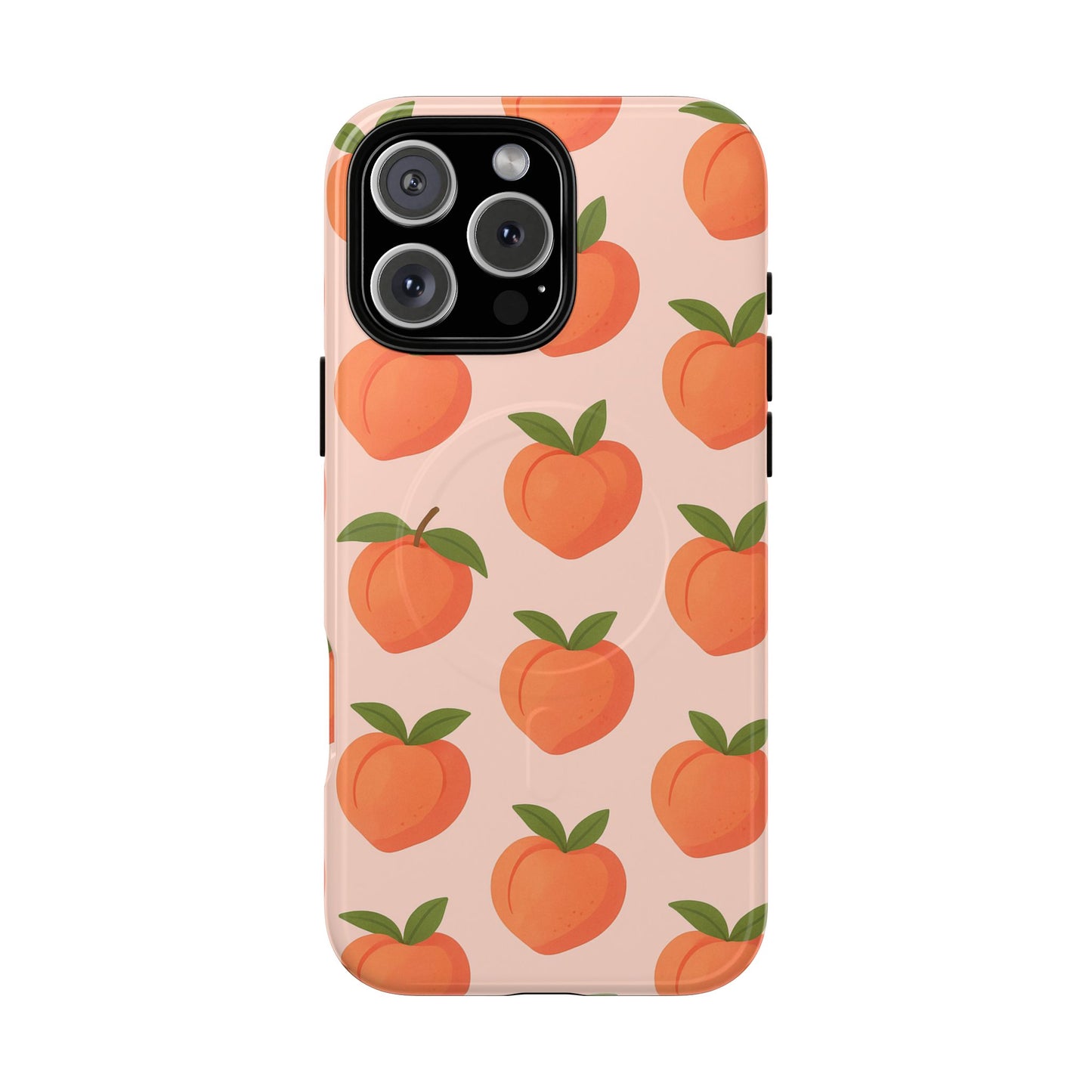 Peach Pattern Fruit Case for iPhone | MagSafe Compatible