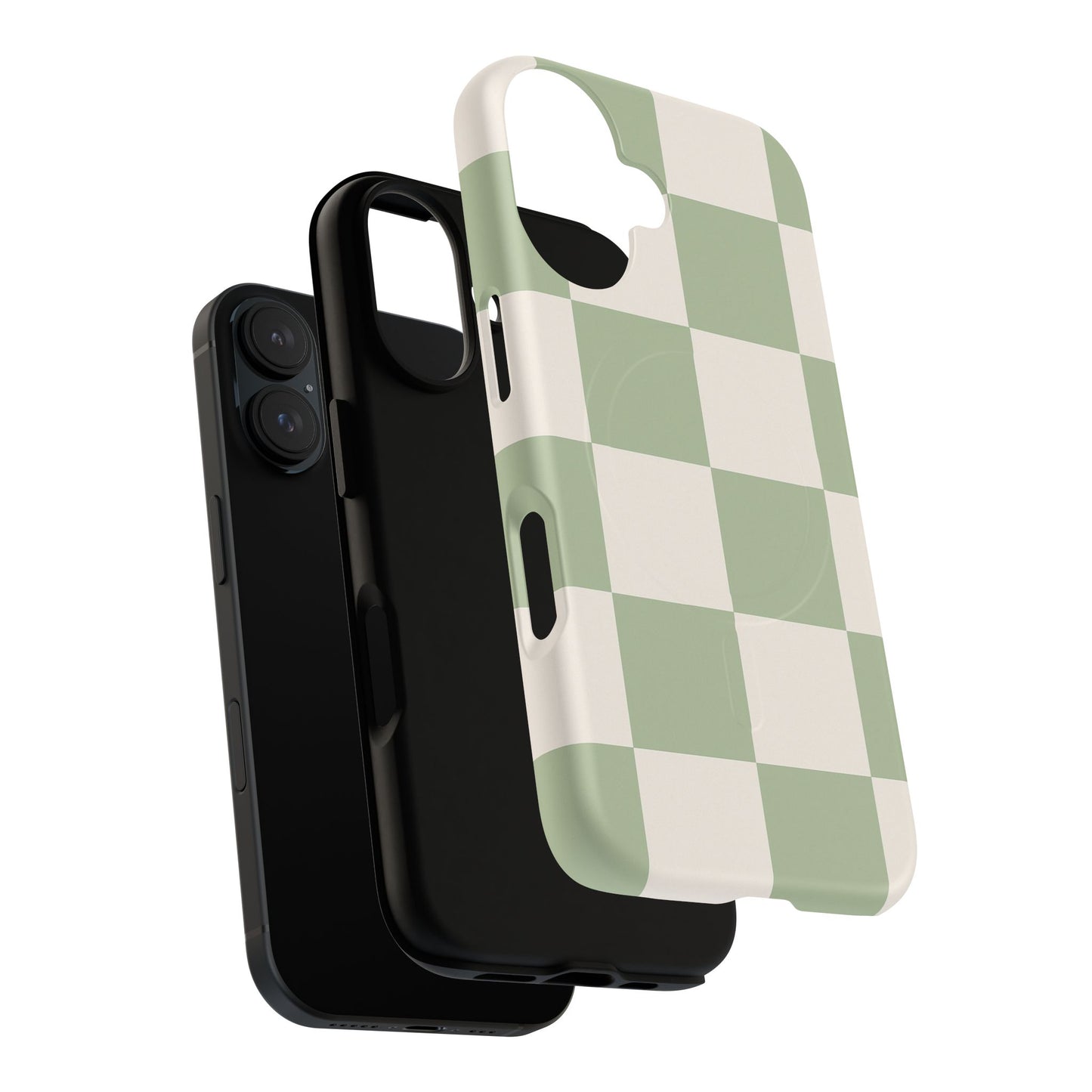 Sage Checkerboard Tough iPhone Case - Compatible with MagSafe
