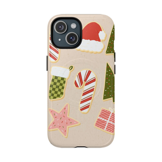 Festive Candy Cane Holiday iPhone Case | MagSafe Shamo's iPhone 15 / Glossy