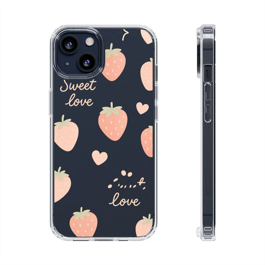 Sweet Love Strawberry Clear iPhone Case | MagSafe - Shamo's