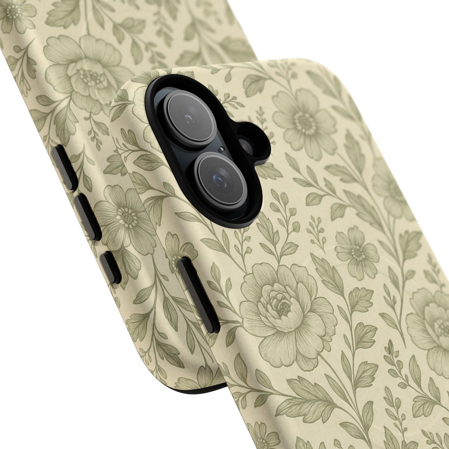 Sage Pattern Vintage Floral iPhone Case | Compatible with MagSafe