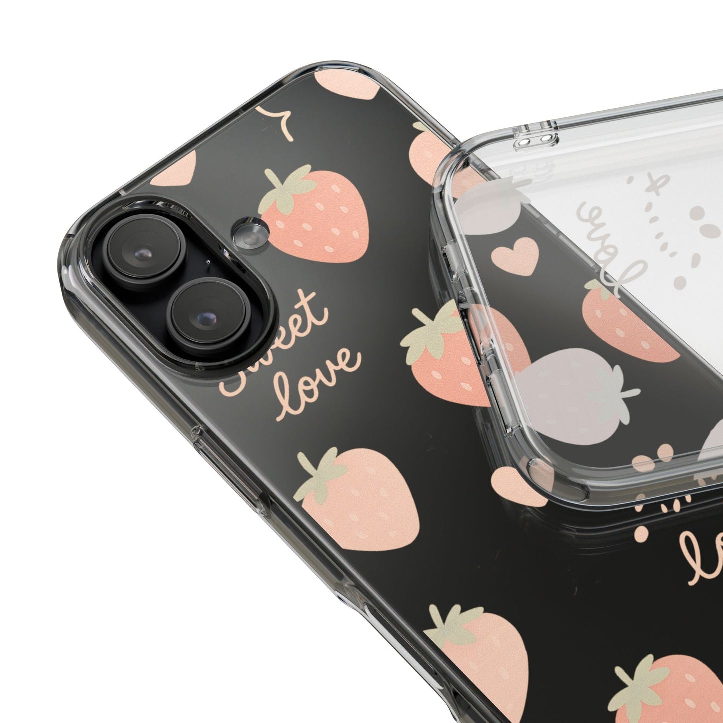 Sweet Love Strawberry Clear iPhone Case | MagSafe Shamo's