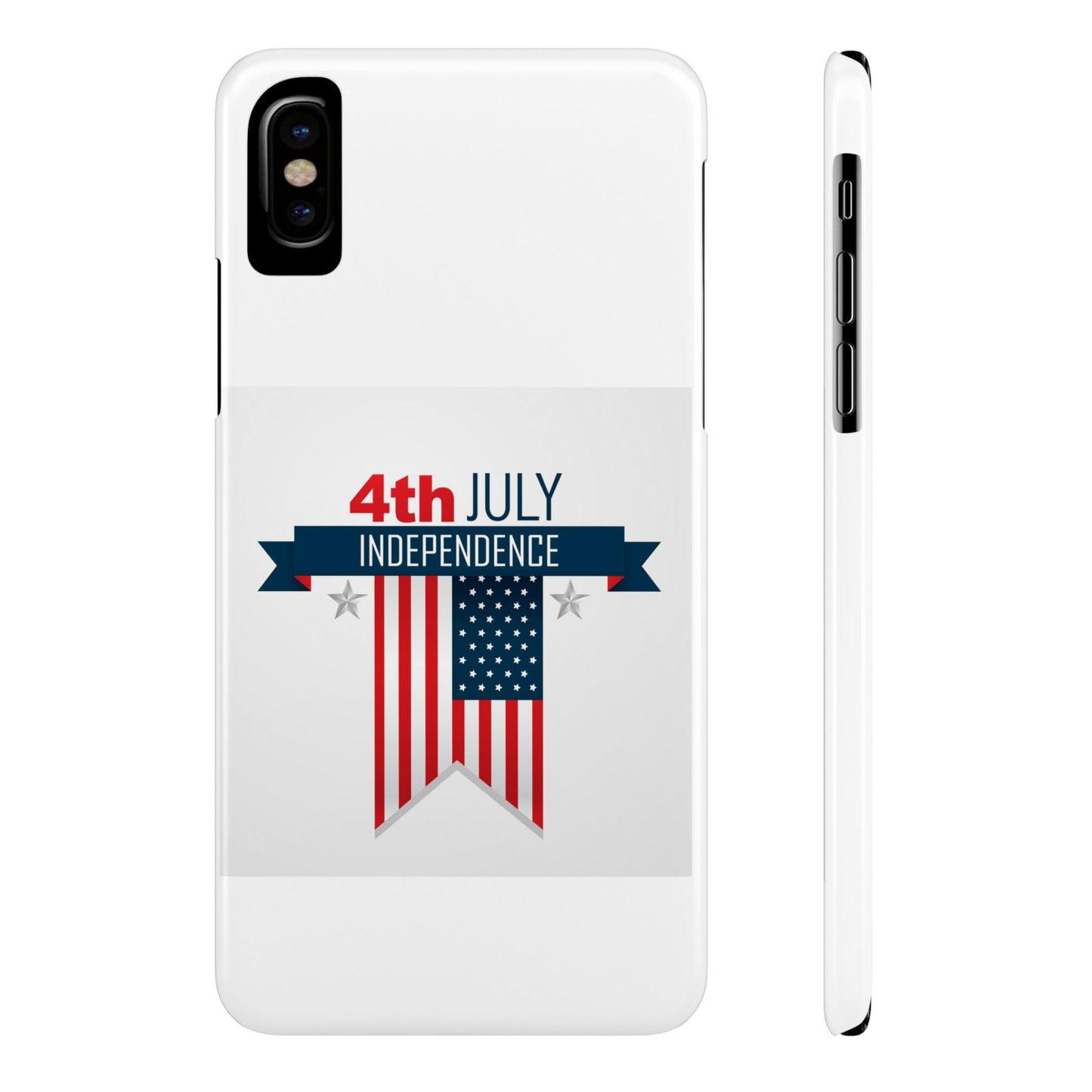 Slim Phone Cases with 4th of July writing for iPhone 17 and more