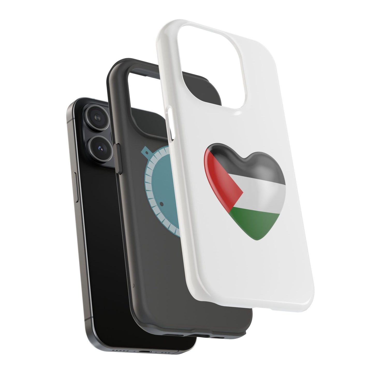 MagSafe Tough Cases with Palestinian flag in heart shape