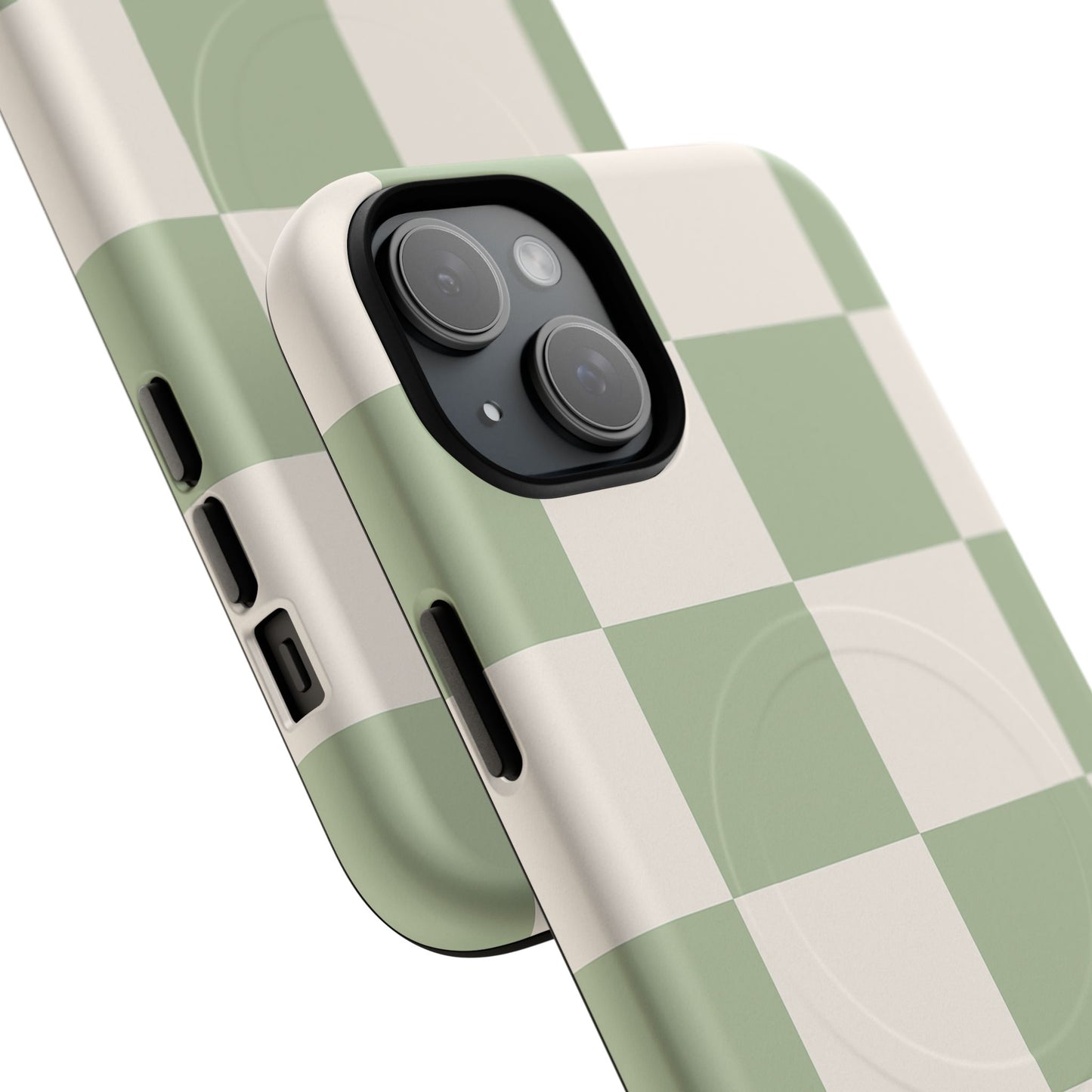 Sage Checkerboard Tough iPhone Case - Compatible with MagSafe
