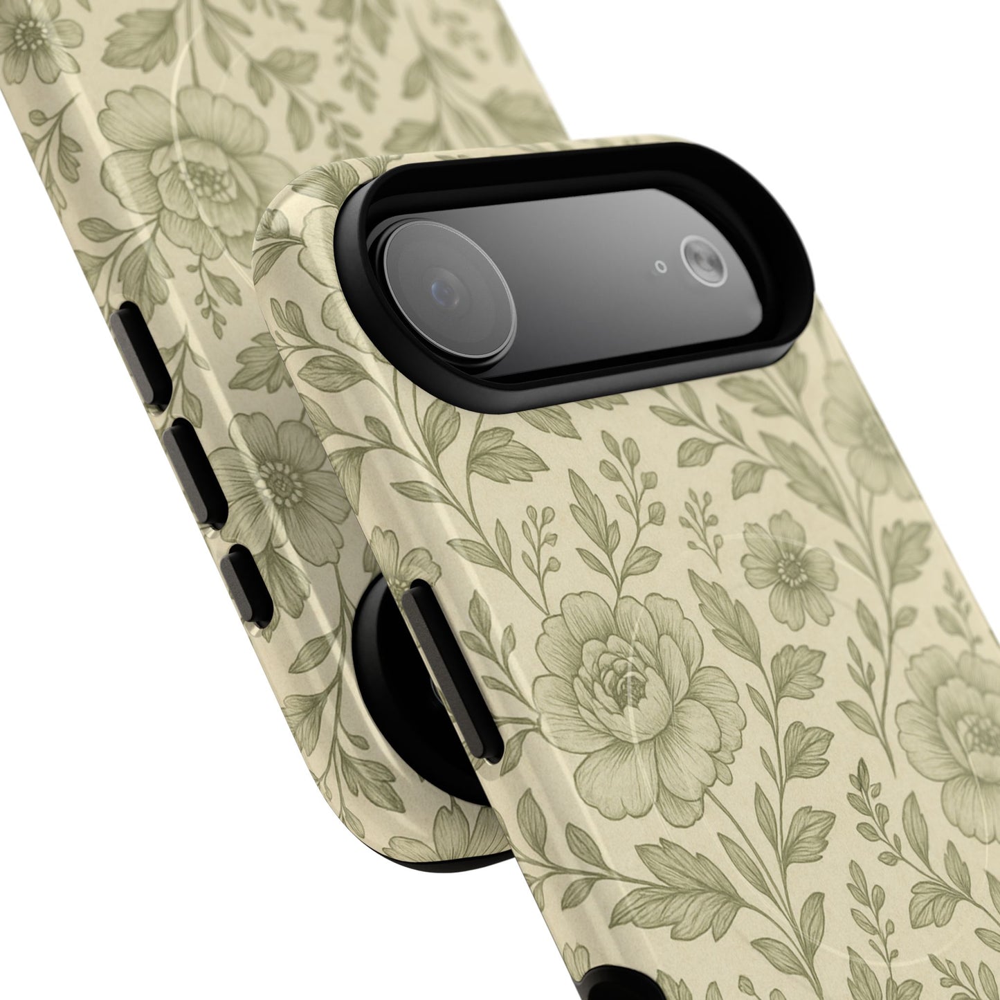 Sage Pattern Vintage Floral iPhone Case | Compatible with MagSafe