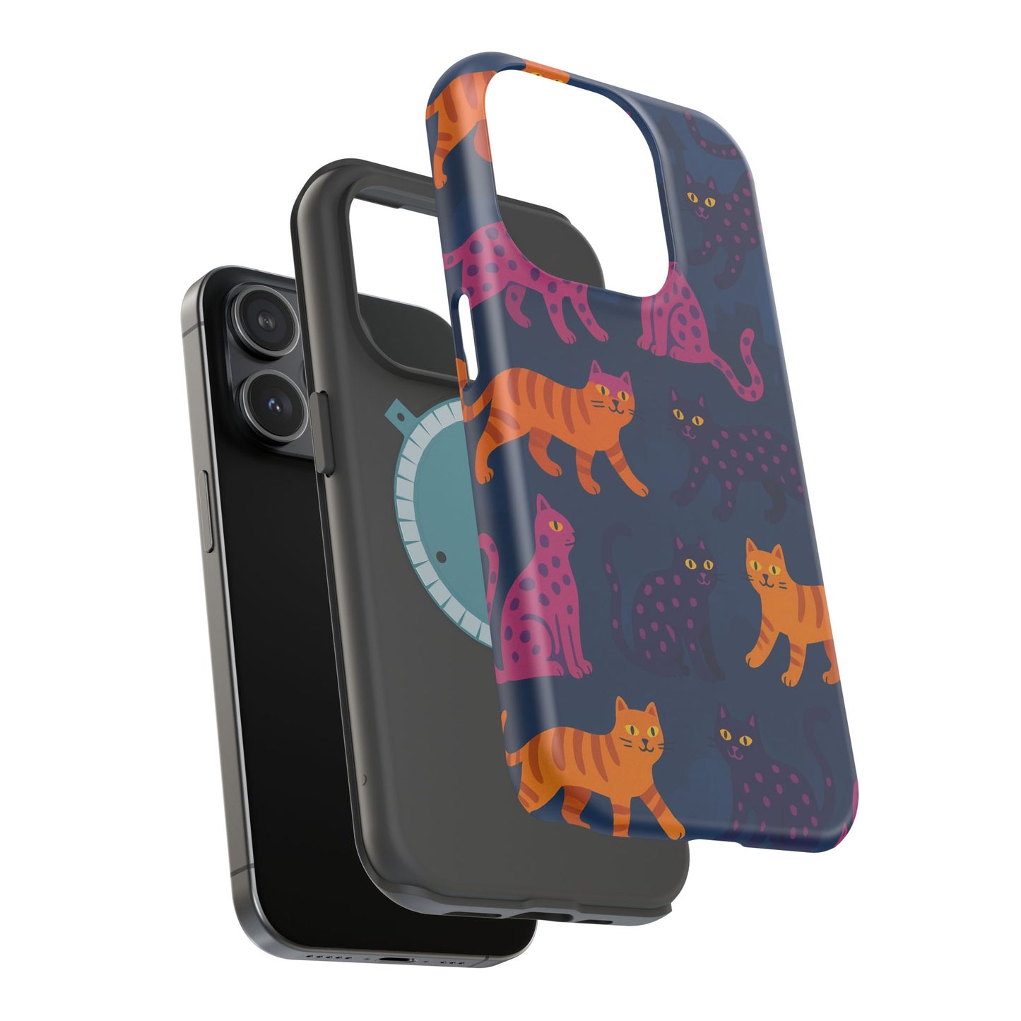 Colorful Cat Phone Case - MagSafe Impact-Resistant