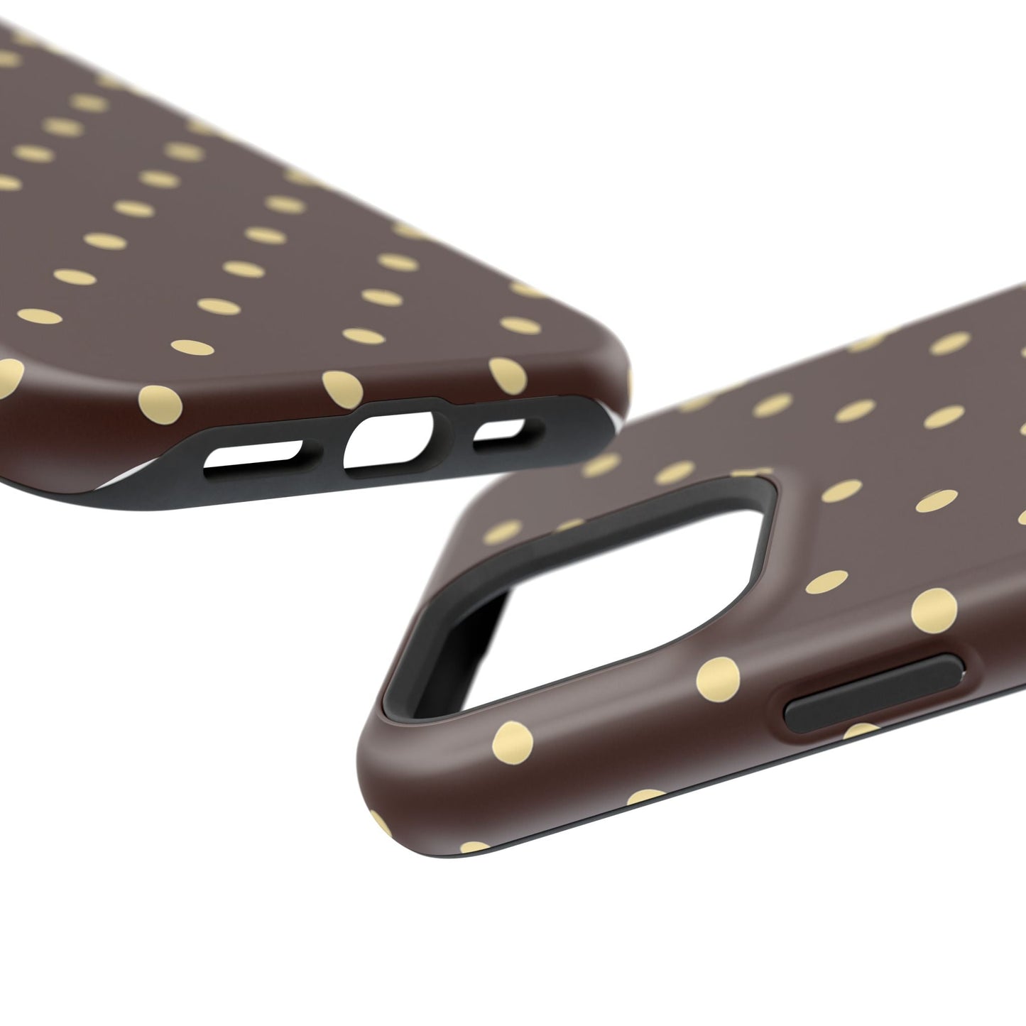 Polka Dot iPhone Case — Brown & Cream Protective Cover with MagSafe compatibility Shamo's