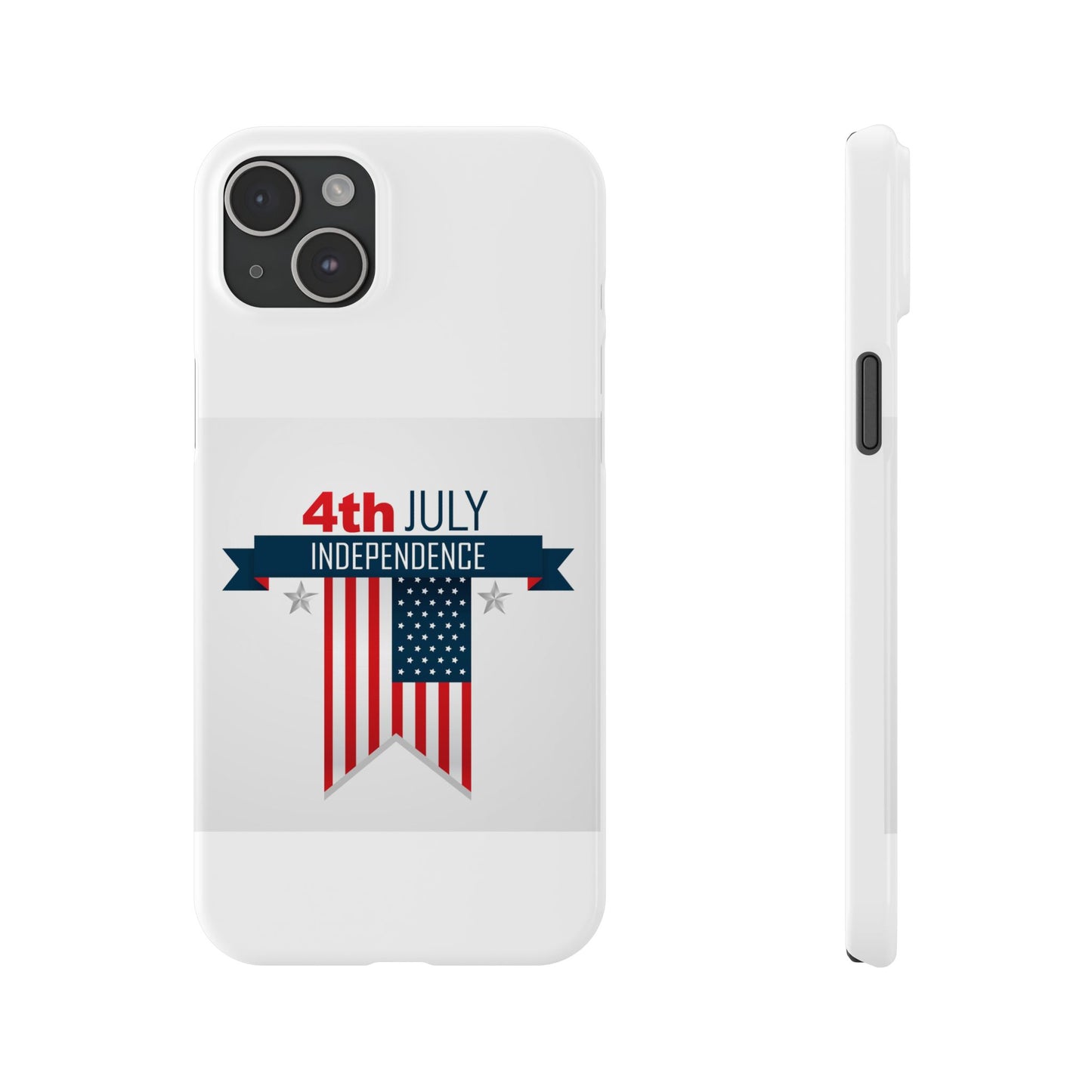 Slim Phone Cases with 4th of July writing for iPhone 17 and more