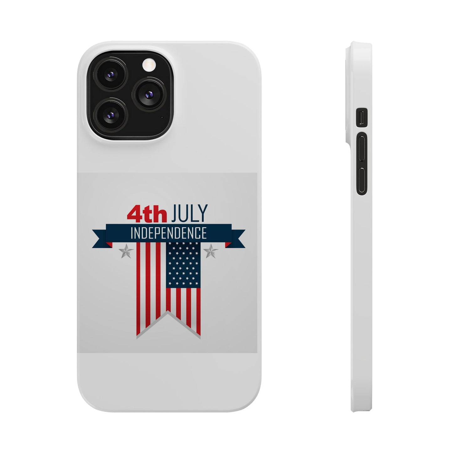 Slim Phone Cases with 4th of July writing for iPhone 17 and more