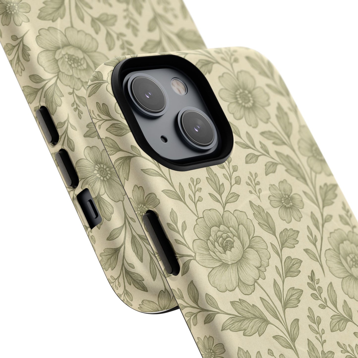 Sage Pattern Vintage Floral iPhone Case | Compatible with MagSafe