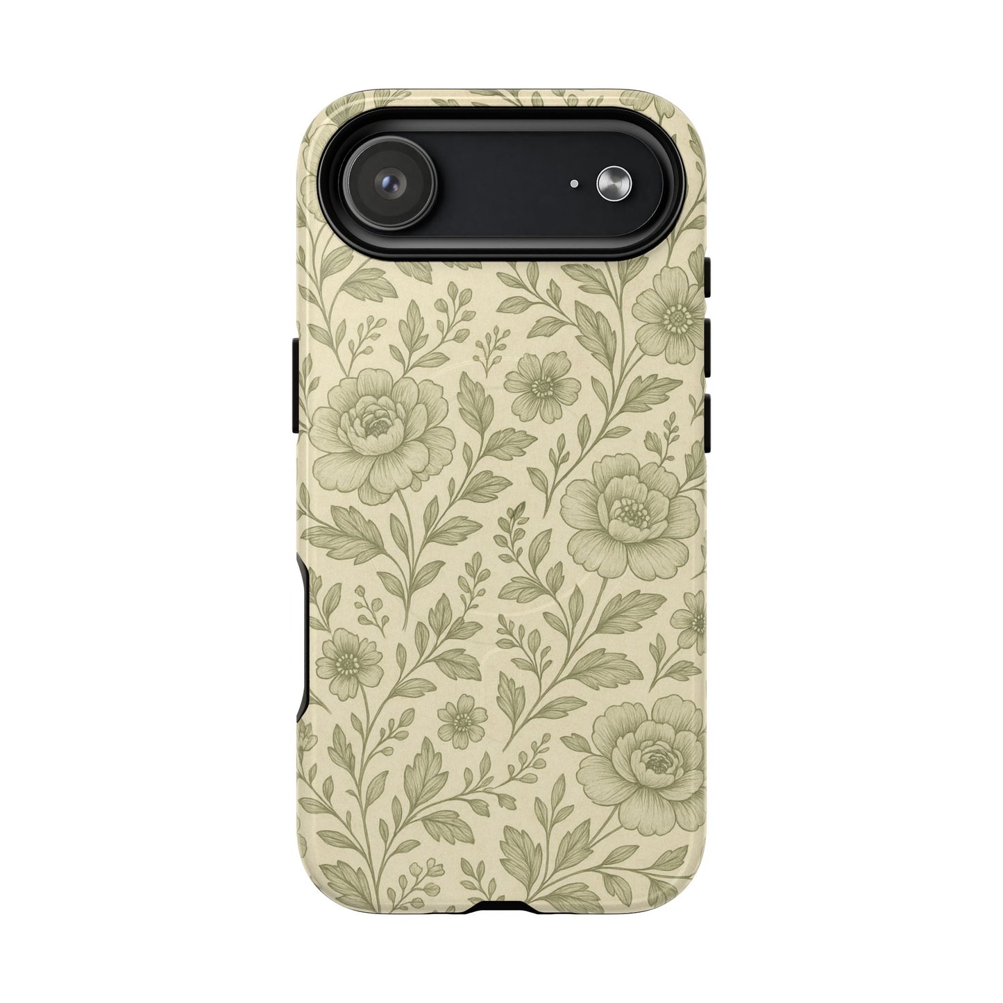 Sage Pattern Vintage Floral iPhone Case | Compatible with MagSafe