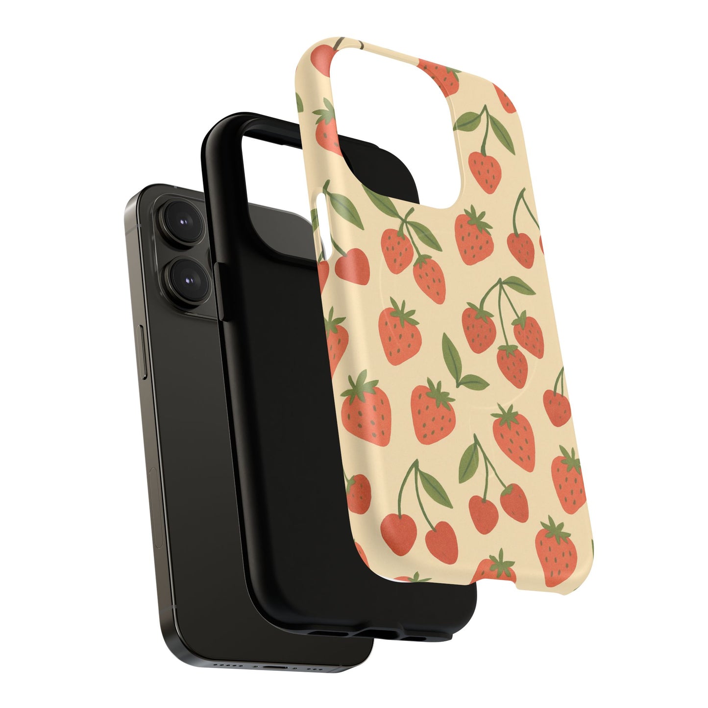 Strawberry Cherry Fruit Pattern iPhone Case | MagSafe Compatible