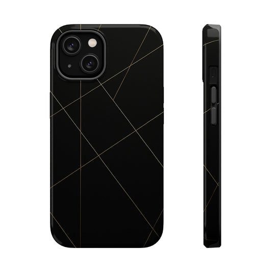 Black Geometric Design iPhone Case | MagSafe Shamo's iPhone 14 / Glossy