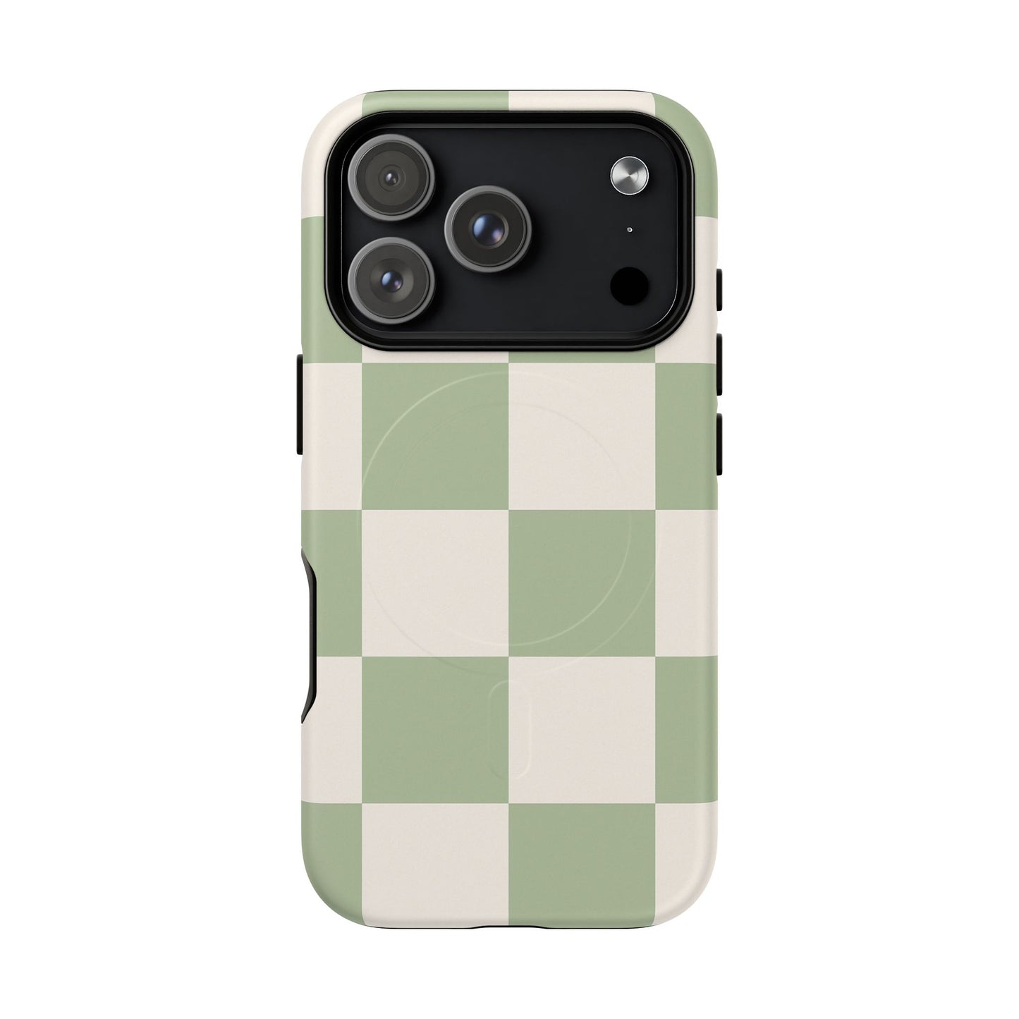 Sage Checkerboard Tough iPhone Case - Compatible with MagSafe