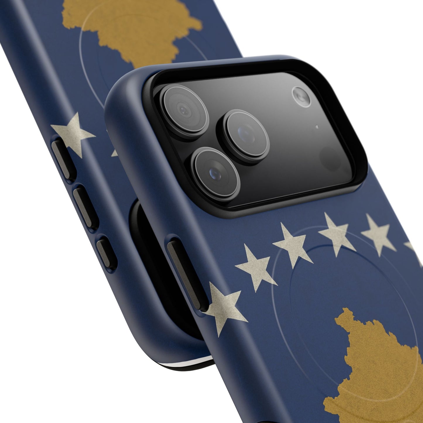 Kosovo Flag Tough iPhone Case — Navy Blue Stars & Gold Map (MagSafe compatible) Shamo's