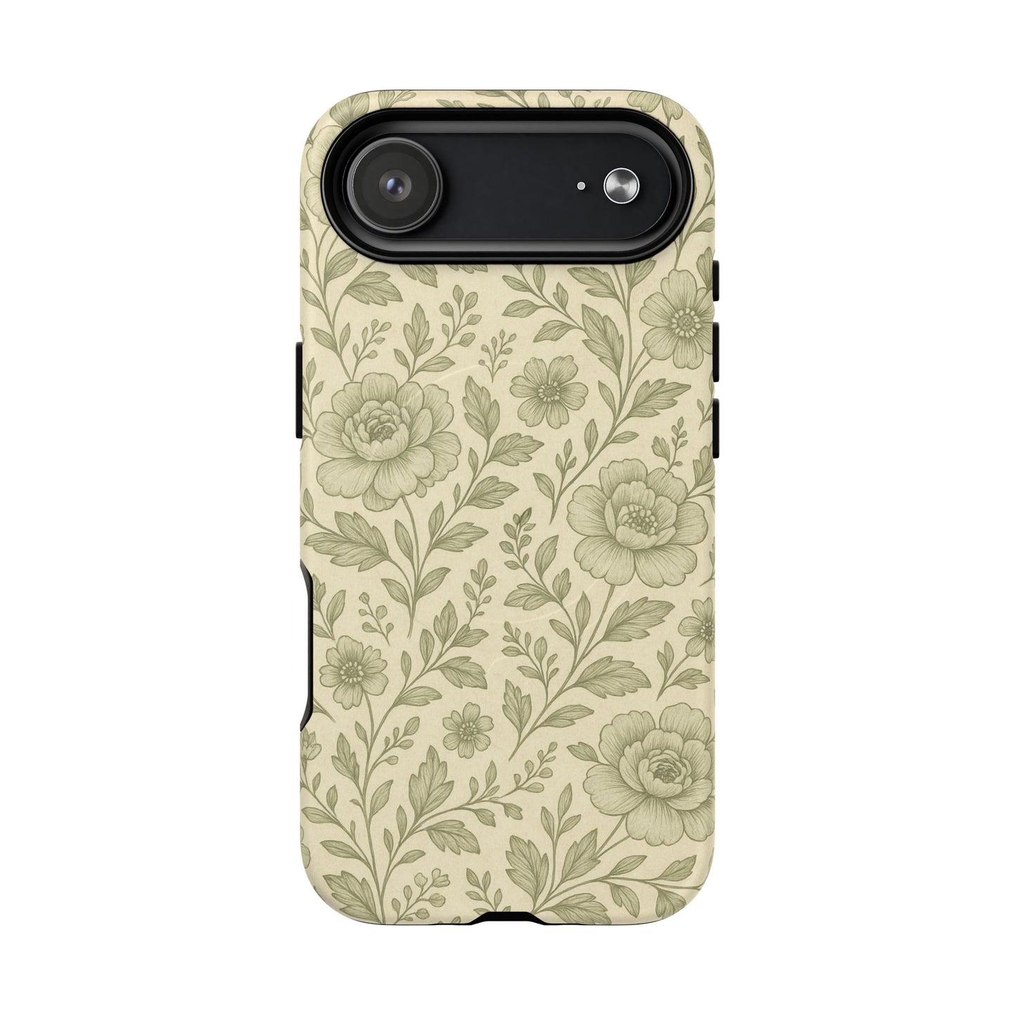 Sage Pattern Vintage Floral iPhone Case | Compatible with MagSafe