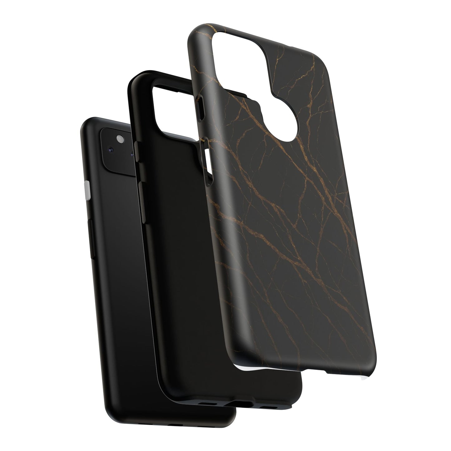 Black Marble Tough iPhone Case