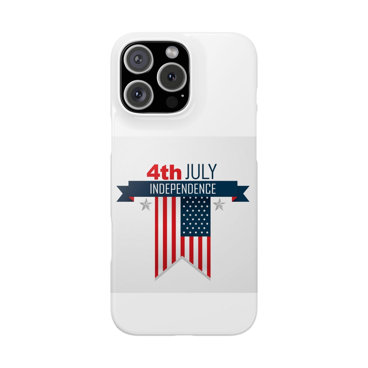 Slim Phone Cases with 4th of July writing for iPhone 17 and more