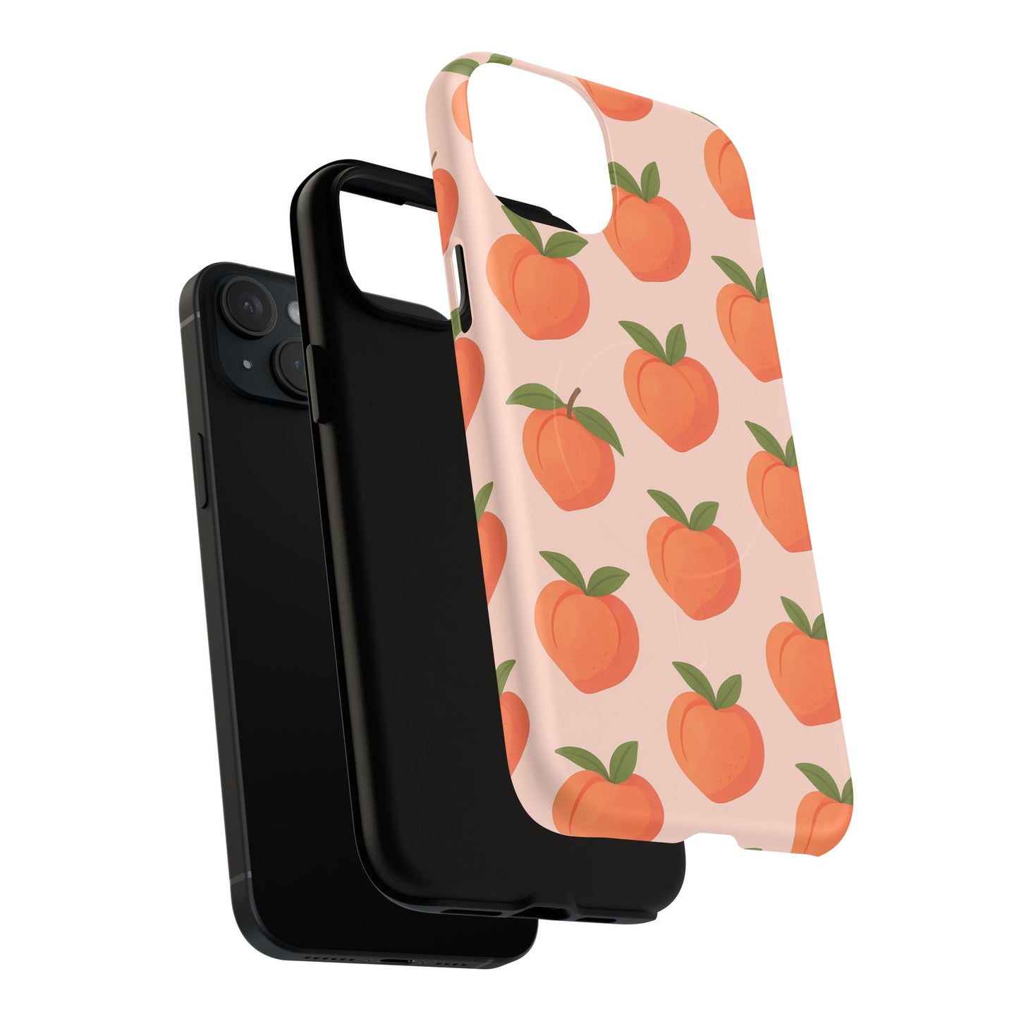 Peach Pattern Fruit Case for iPhone | MagSafe Compatible