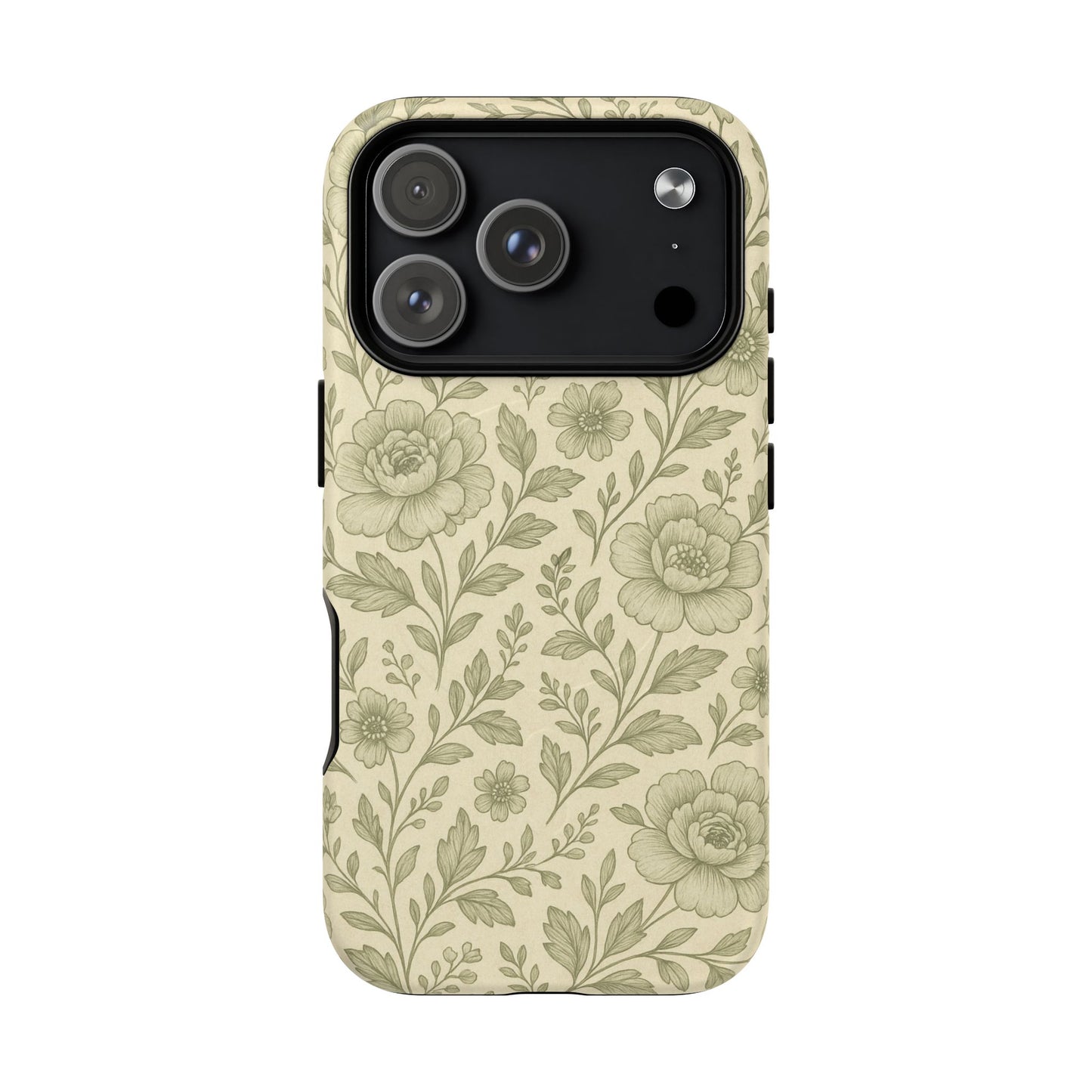 Sage Pattern Vintage Floral iPhone Case | Compatible with MagSafe