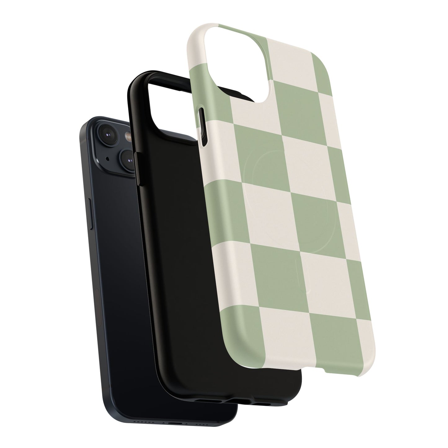 Sage Checkerboard Tough iPhone Case - Compatible with MagSafe