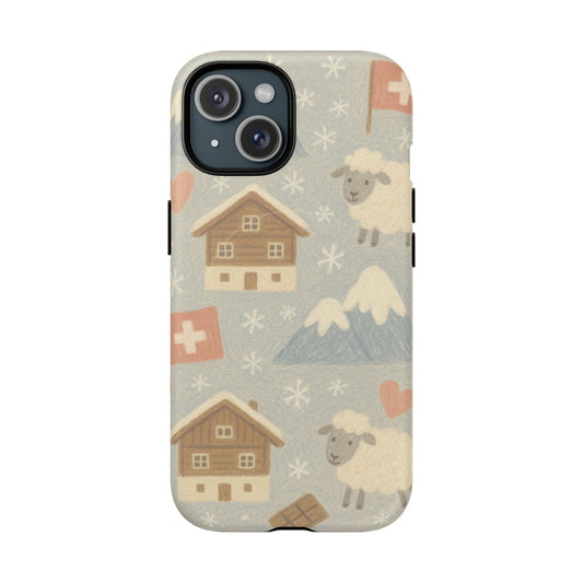 Swiss Chalet Sheep Pattern Tough MagSafe iPhone Case Shamo's iPhone 15 / Matte