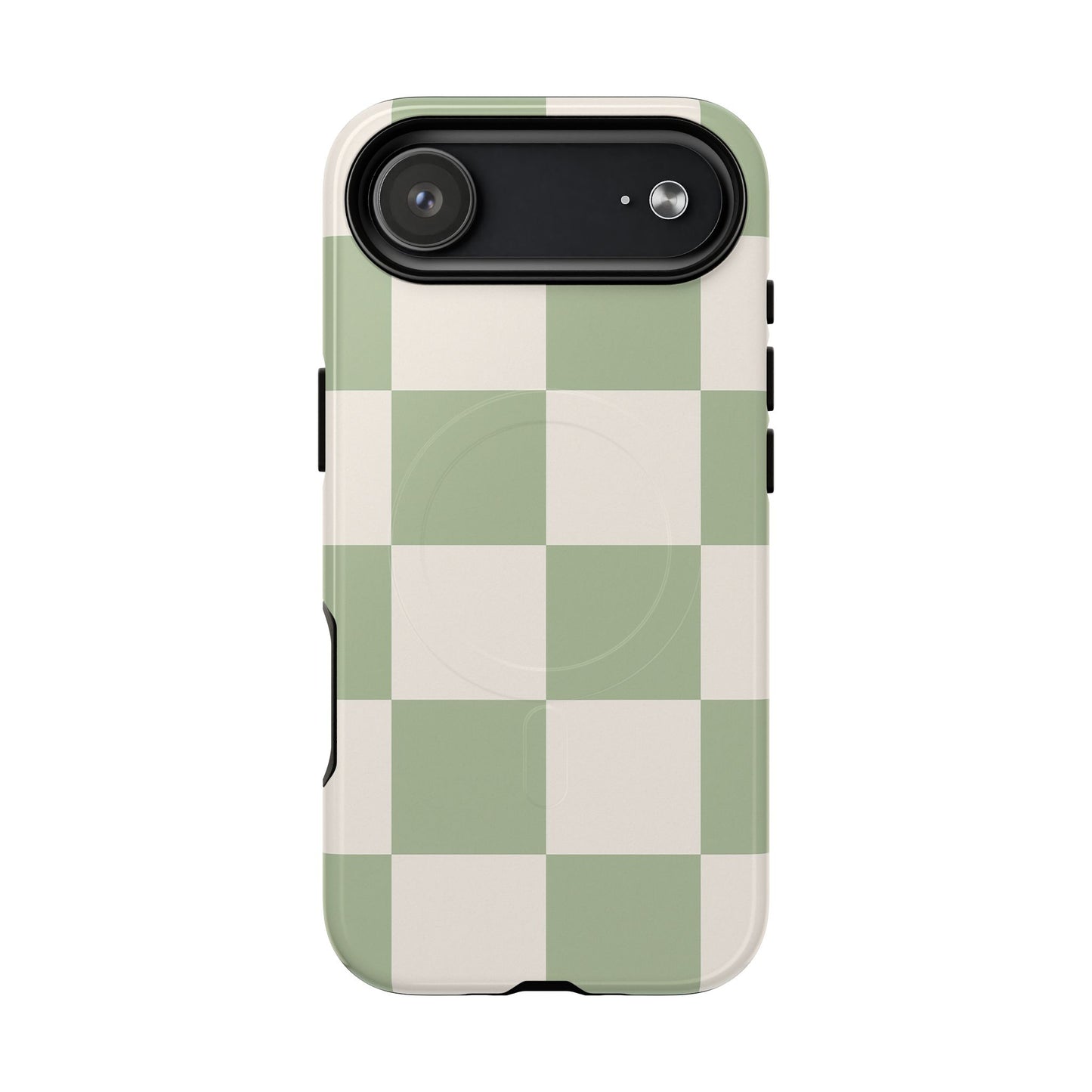 Sage Checkerboard Tough iPhone Case - Compatible with MagSafe
