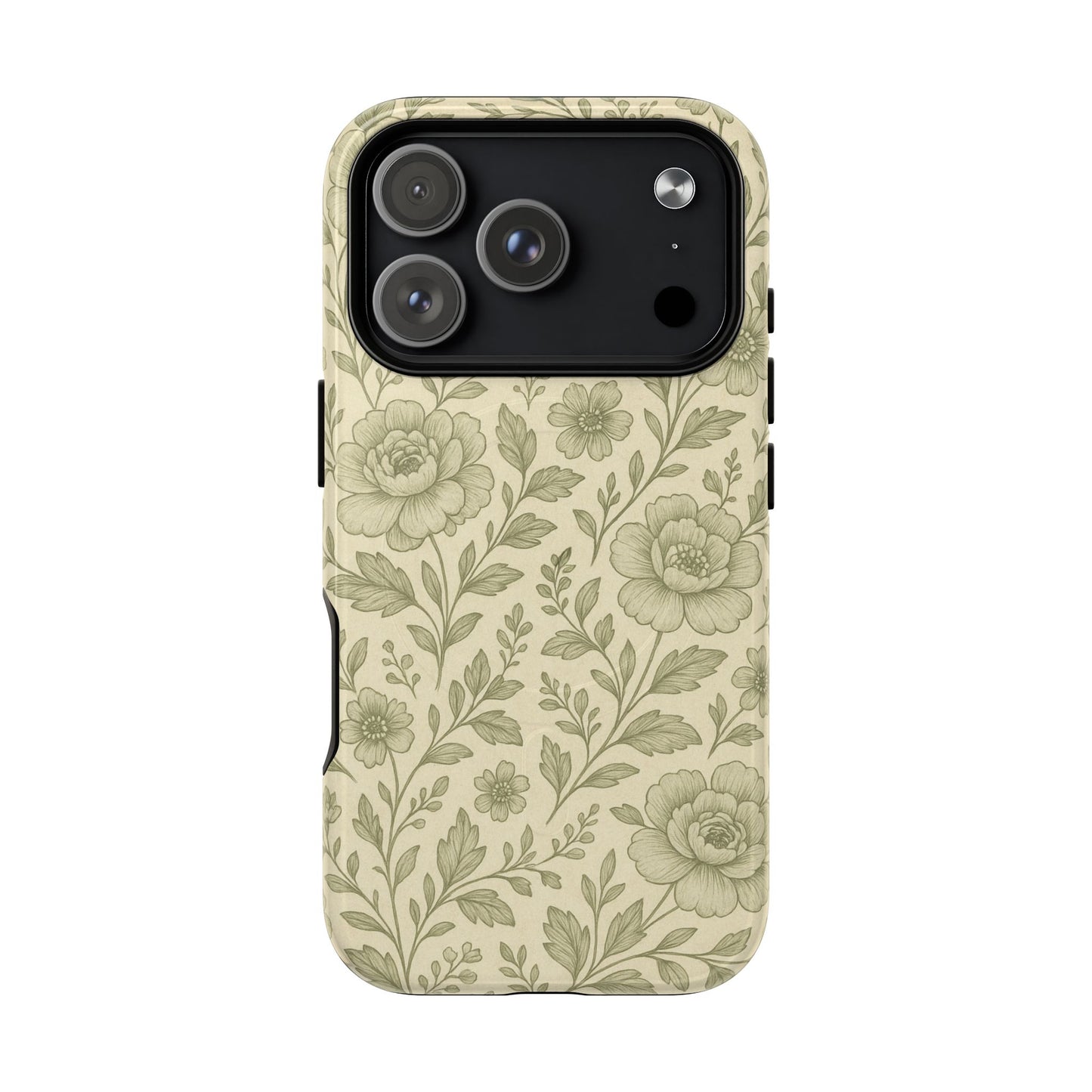 Sage Pattern Vintage Floral iPhone Case | Compatible with MagSafe