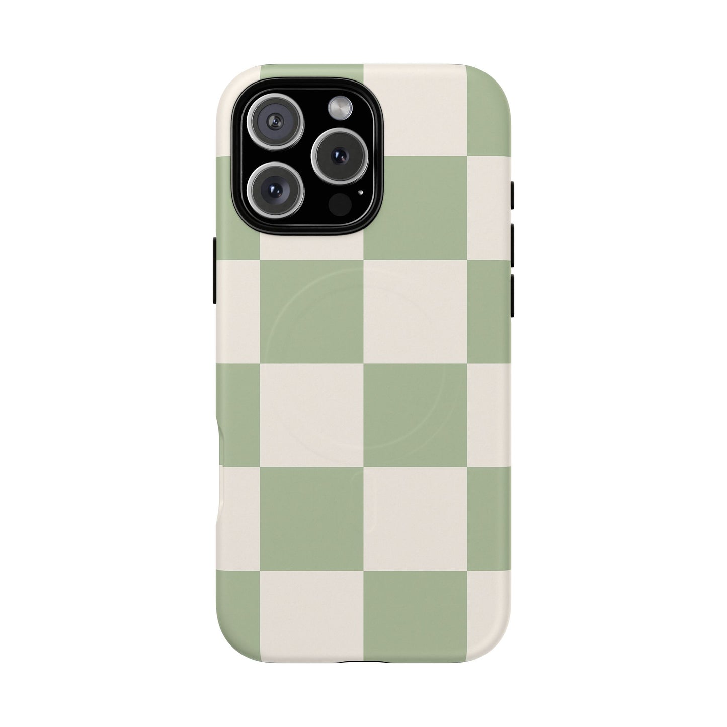 Sage Checkerboard Tough iPhone Case - Compatible with MagSafe