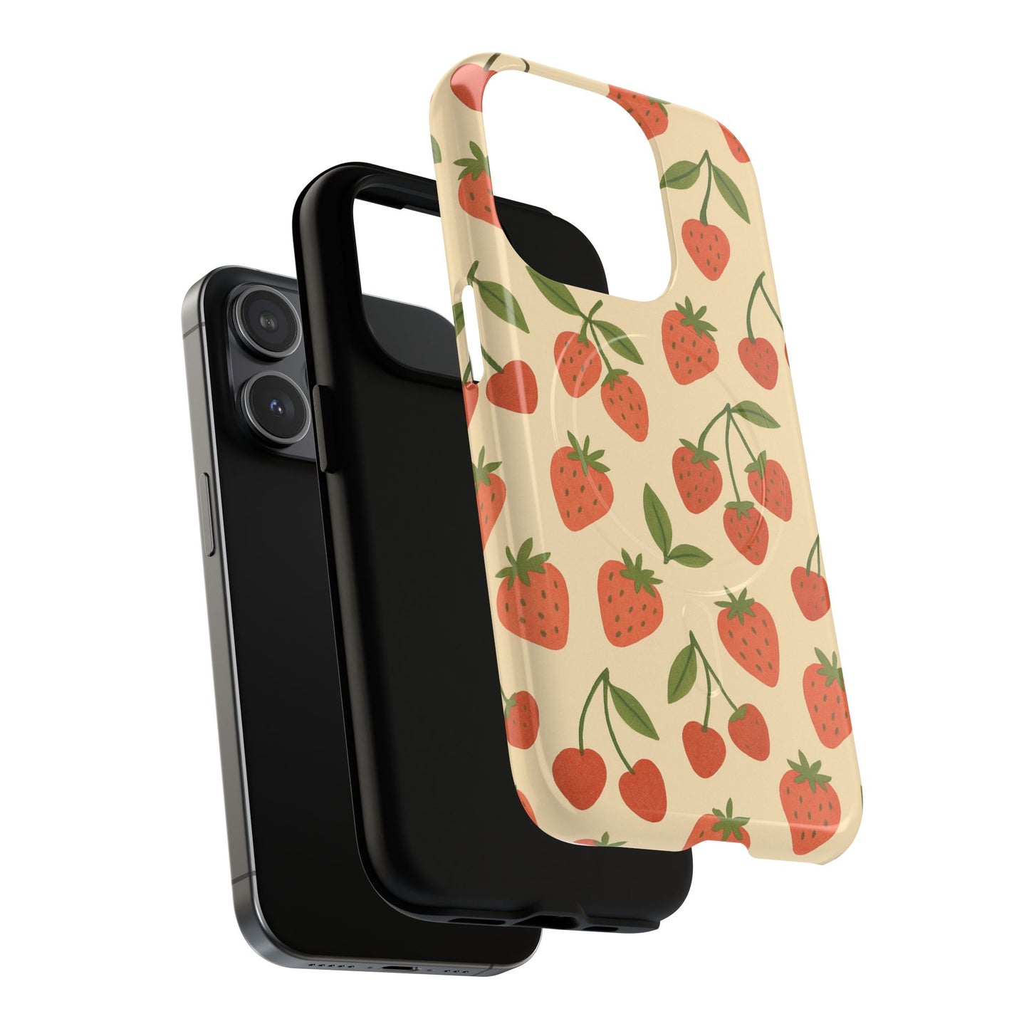Strawberry Cherry Fruit Pattern iPhone Case | MagSafe Compatible