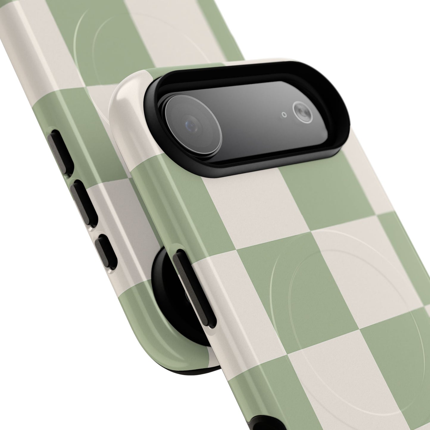 Sage Checkerboard Tough iPhone Case - Compatible with MagSafe