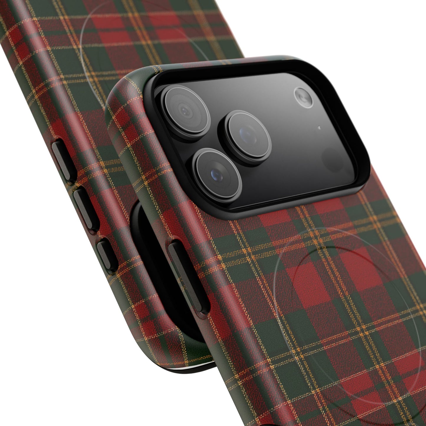 Plaid Holiday iPhone Case — Red & Green Tartan (MagSafe compatible)