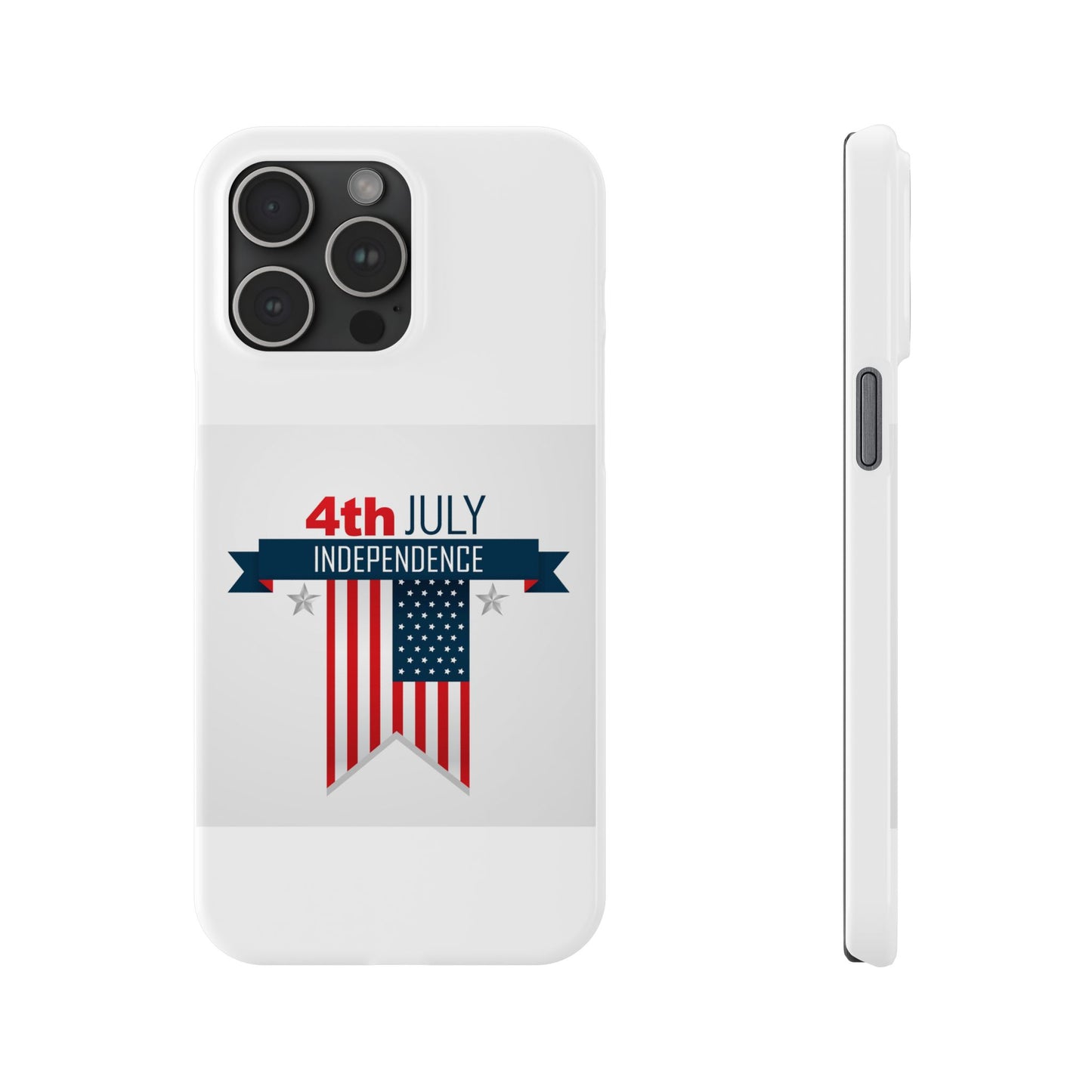 Slim Phone Cases with 4th of July writing for iPhone 17 and more