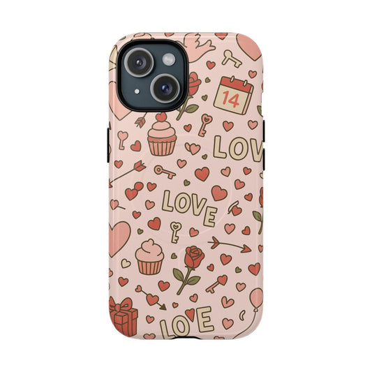 Sweet Love Pattern iPhone Case (MagSafe compatible) Shamo's iPhone 15 / Glossy