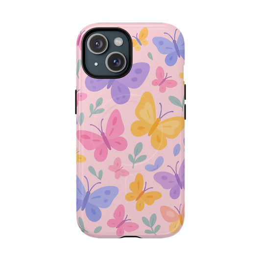 Butterfly Pattern Compatible with MagSafe Tough Magnetic Phone Case
