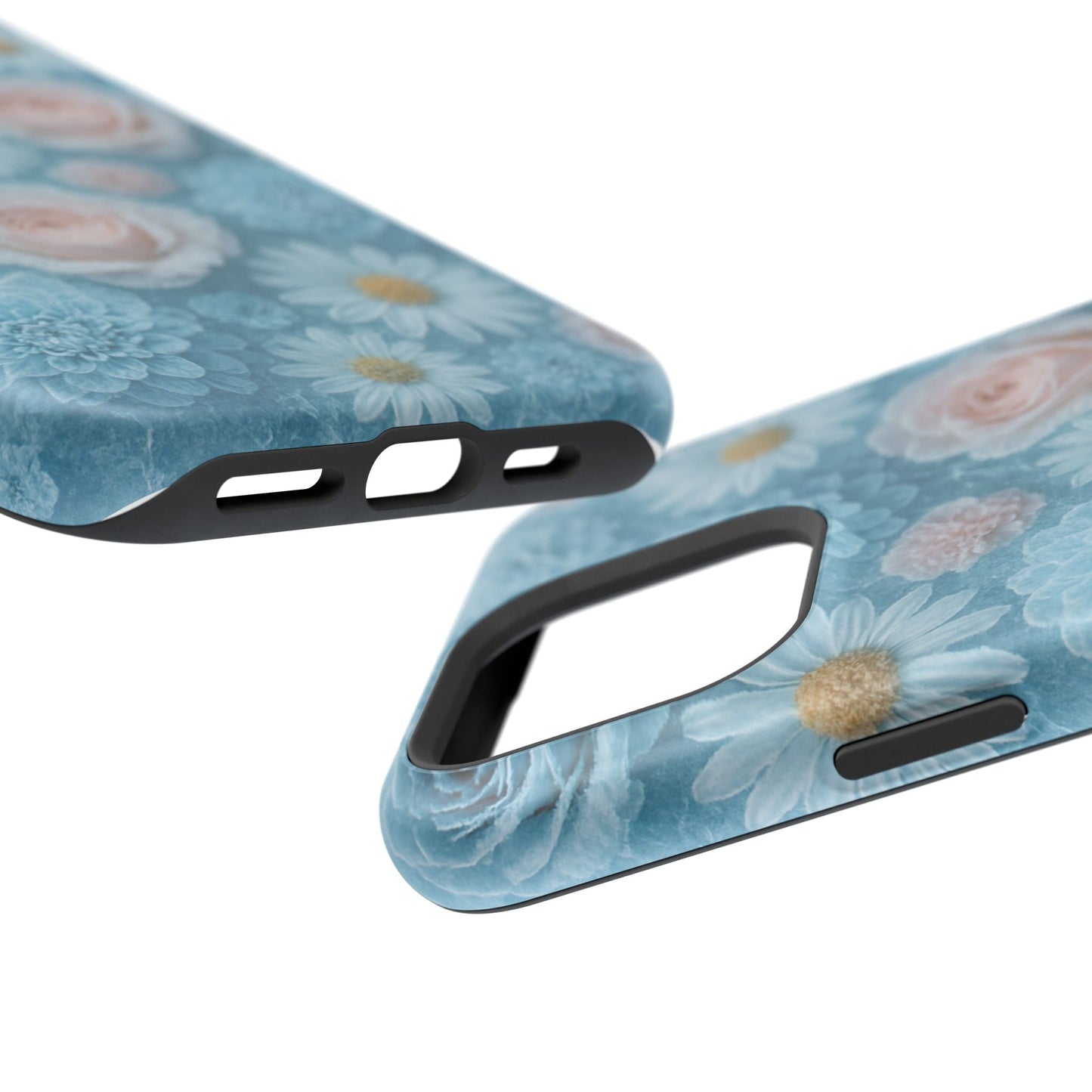 Frozen Floral Rose & Daisy Impact iPhone Case | MagSafe compatible Shamo's