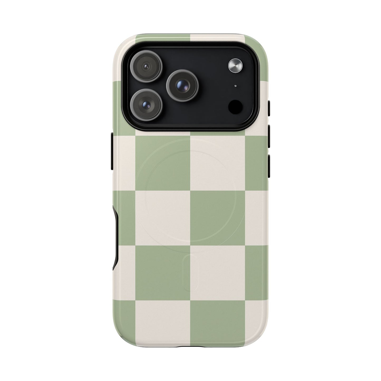 Sage Checkerboard Tough iPhone Case - Compatible with MagSafe