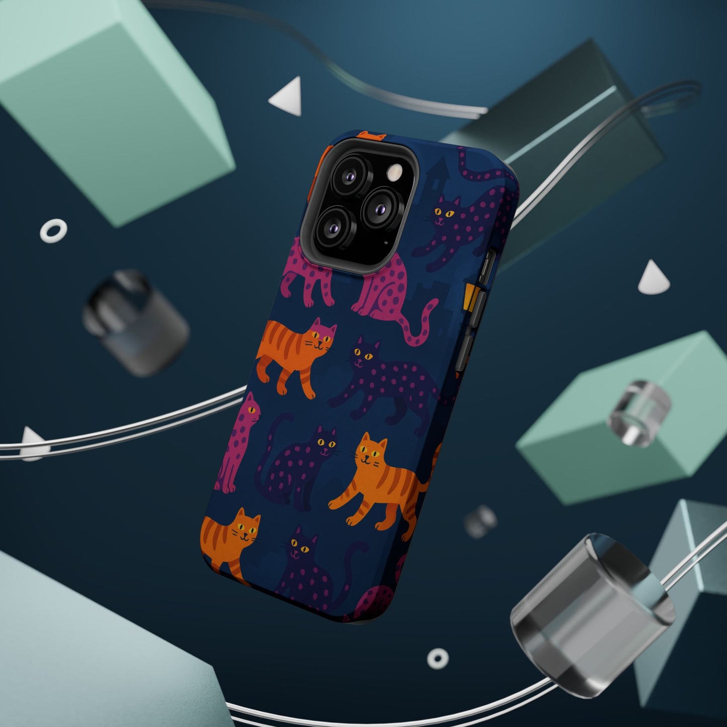 Colorful Cat Phone Case - MagSafe Impact-Resistant