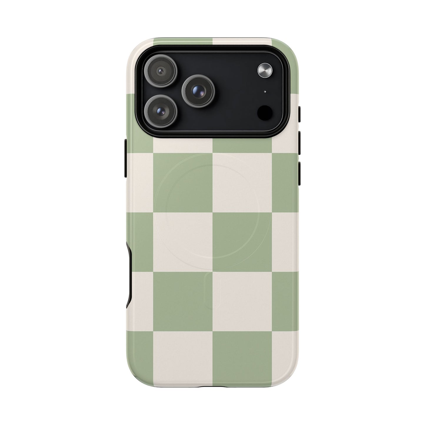 Sage Checkerboard Tough iPhone Case - Compatible with MagSafe