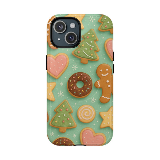 Holiday Cookie Pattern iPhone Case — MagSafe compatible Shamo's iPhone 15 / Glossy