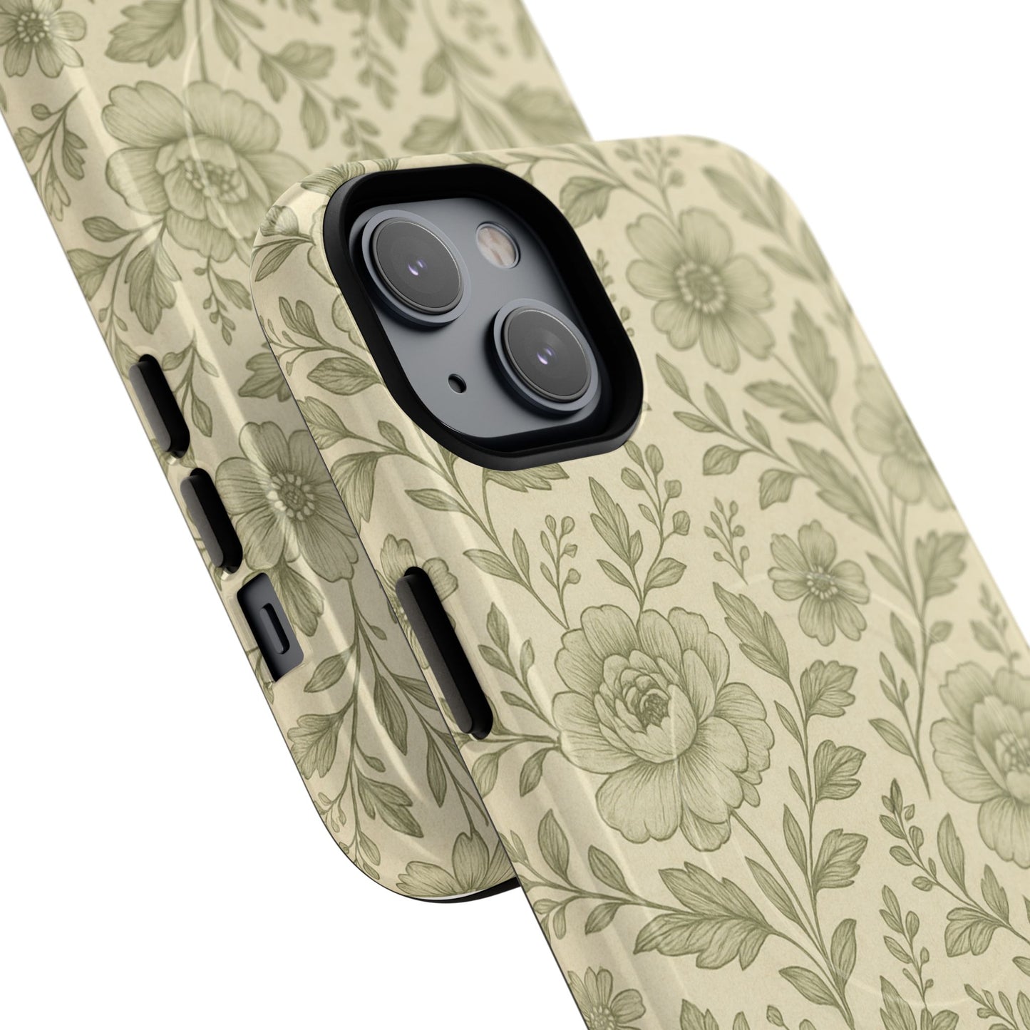 Sage Pattern Vintage Floral iPhone Case | Compatible with MagSafe