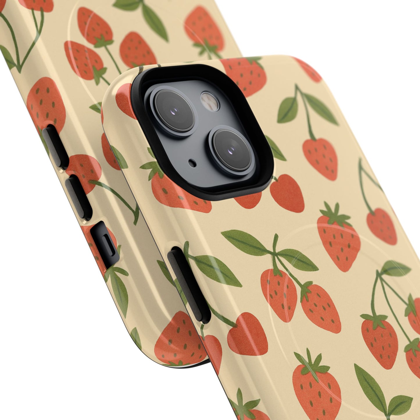 Strawberry Cherry Fruit Pattern iPhone Case | MagSafe Compatible
