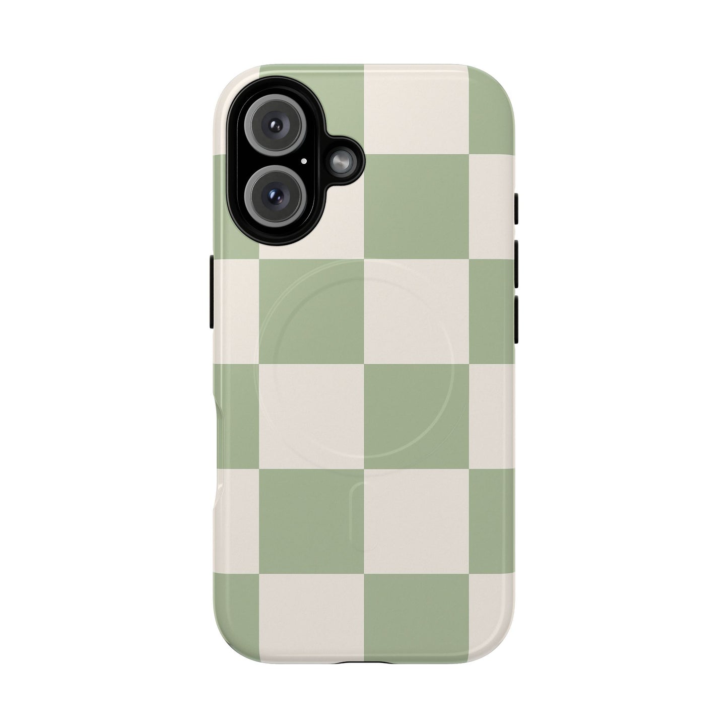 Sage Checkerboard Tough iPhone Case - Compatible with MagSafe