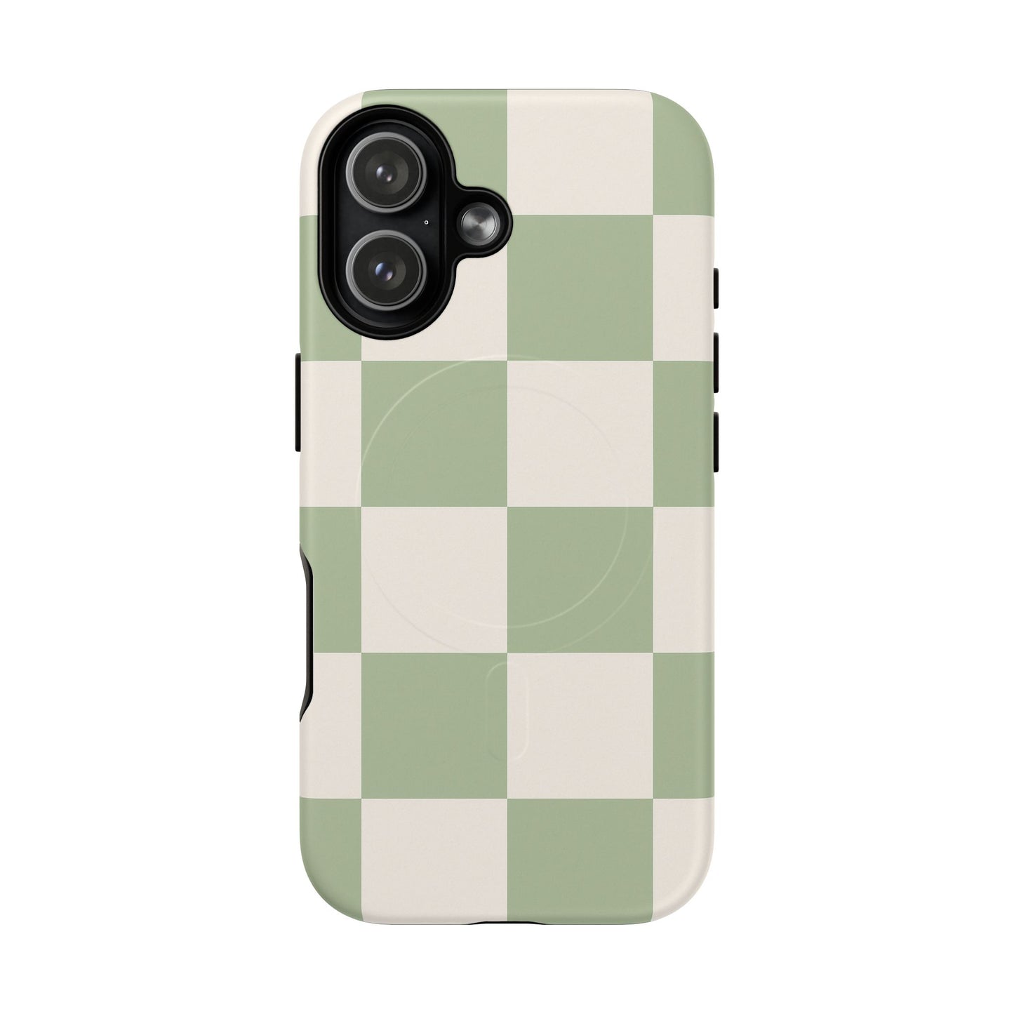 Sage Checkerboard Tough iPhone Case - Compatible with MagSafe