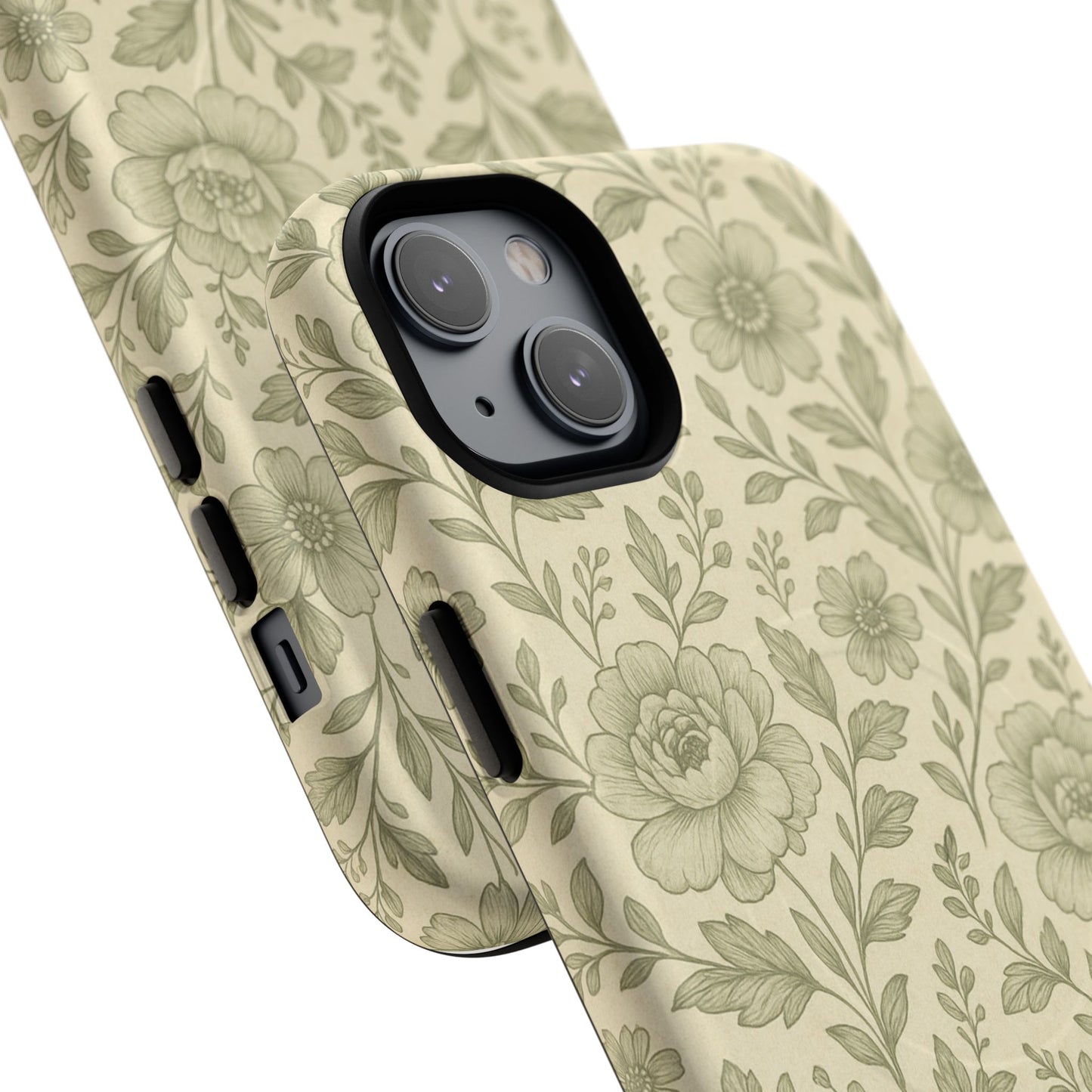 Sage Pattern Vintage Floral iPhone Case | Compatible with MagSafe