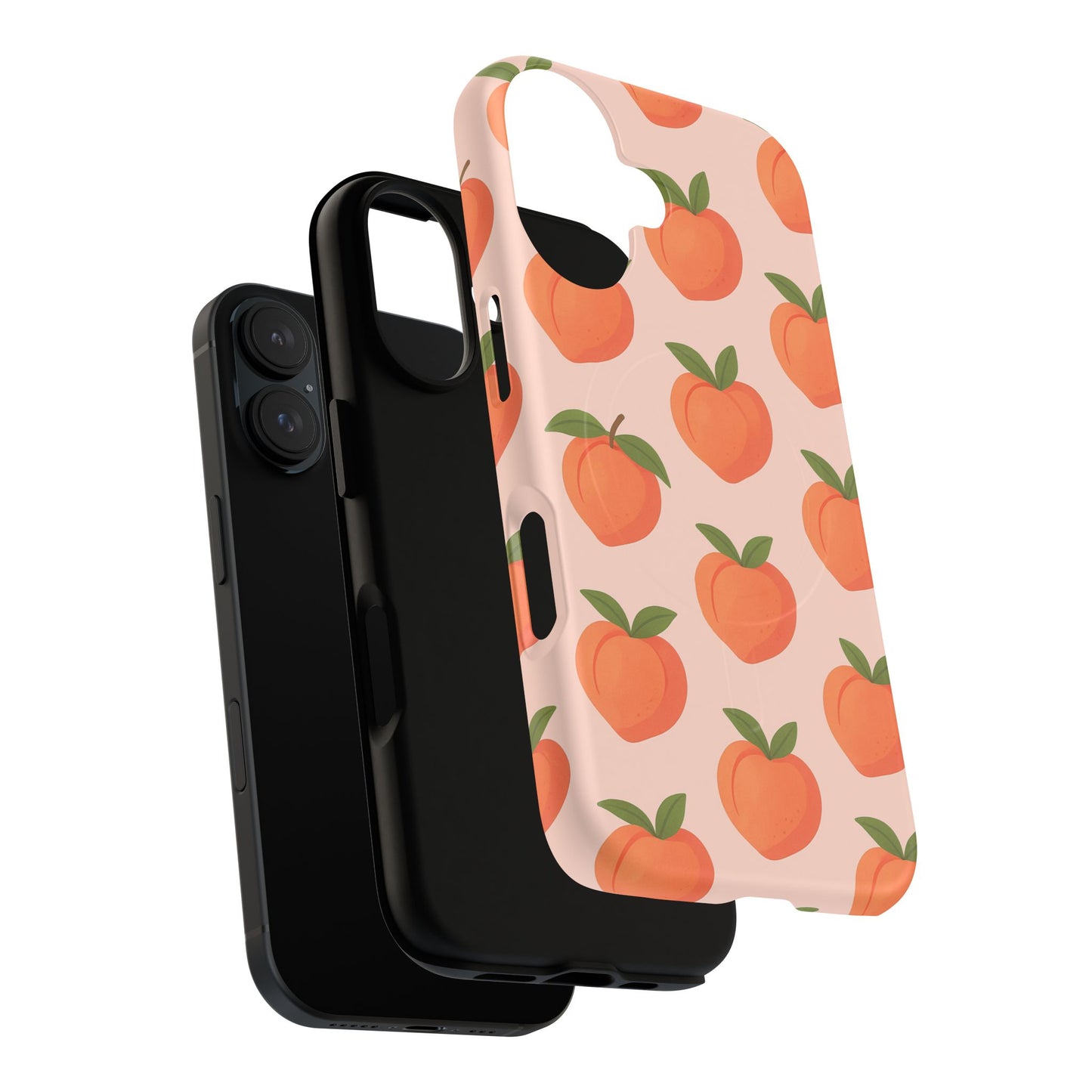 Peach Pattern Fruit Case for iPhone | MagSafe Compatible